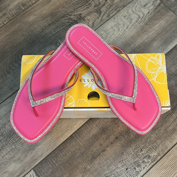 Boujie Yellow Box Pink Flip Flops - Picture 2 of 3